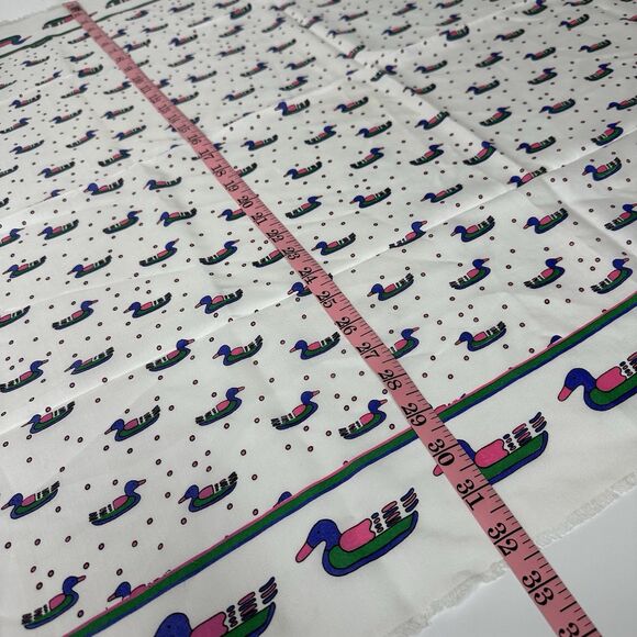80s Vtg Sidneys Sitting Duck 32" Scarf Hong Kong Novelty Bird Print Mod Pop Art - Picture 11 of 16